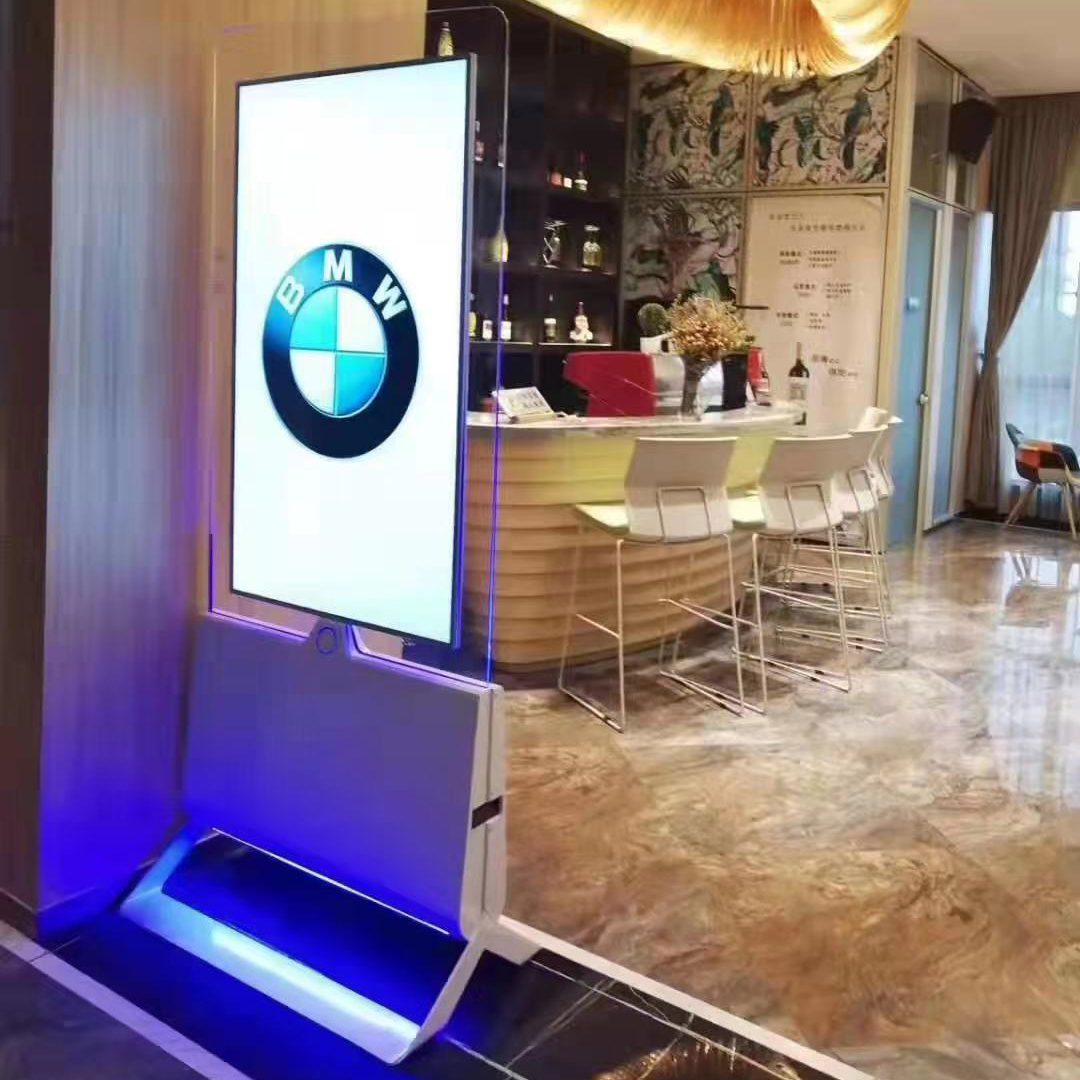 Kiosque commercial LCD à deux faces avec bord en verre autonome