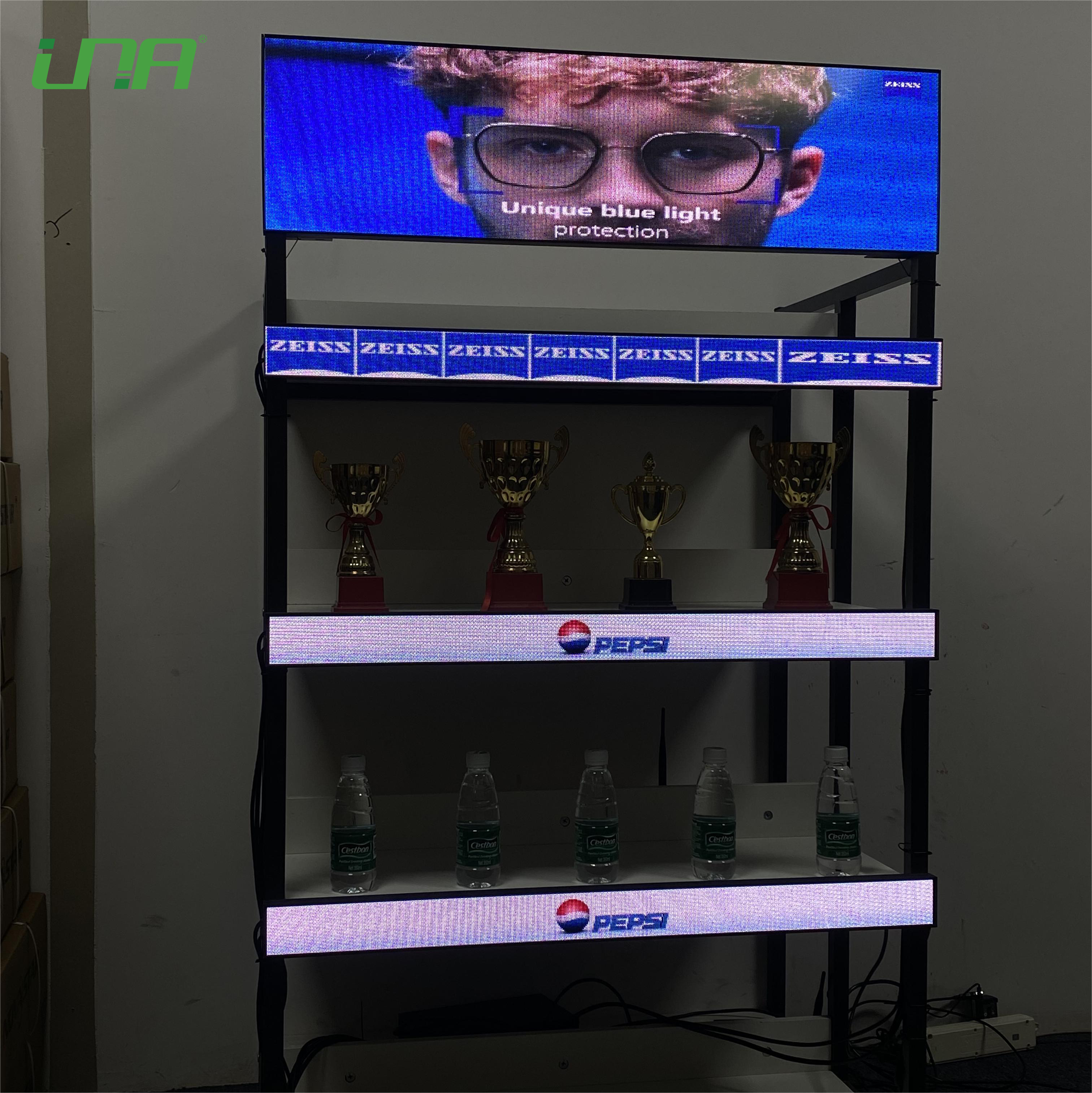 Étagère petit écran vidéo à bande numérique LED horizontale